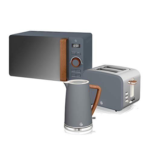 Swan Nordic Set Desayuno Hervidor de agua 1,7L 2200W, Tostadora Pan ranura...