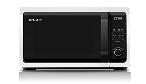 Sharp Home Appliances R-243W Encimera Solo – Microondas (Encimera, Solo microondas, 20 L, 800 W, Botones, Giratorio, Color blanco)