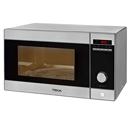 Teka - Microondas Grill, Modelo MWE 230 G, 23 Litros, 5 Niveles de potencia, 800-1000 W, Acero Inoxidable Gris y Negro, 29.3 x 48.5 x 38.6 cm