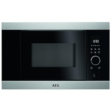 MICROONDAS AEG MBB1756DM, INOX Y CRISTAL NEGRO, INTEGRABLE, APERTURA LATERAL IZQUIERDA, GRILL, ALTURA 37 CM